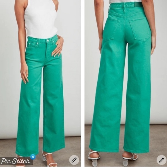Rails Denim - New! Rails The Getty High Rise Wide Leg Jeans in Emerald Green Size 25 🤍